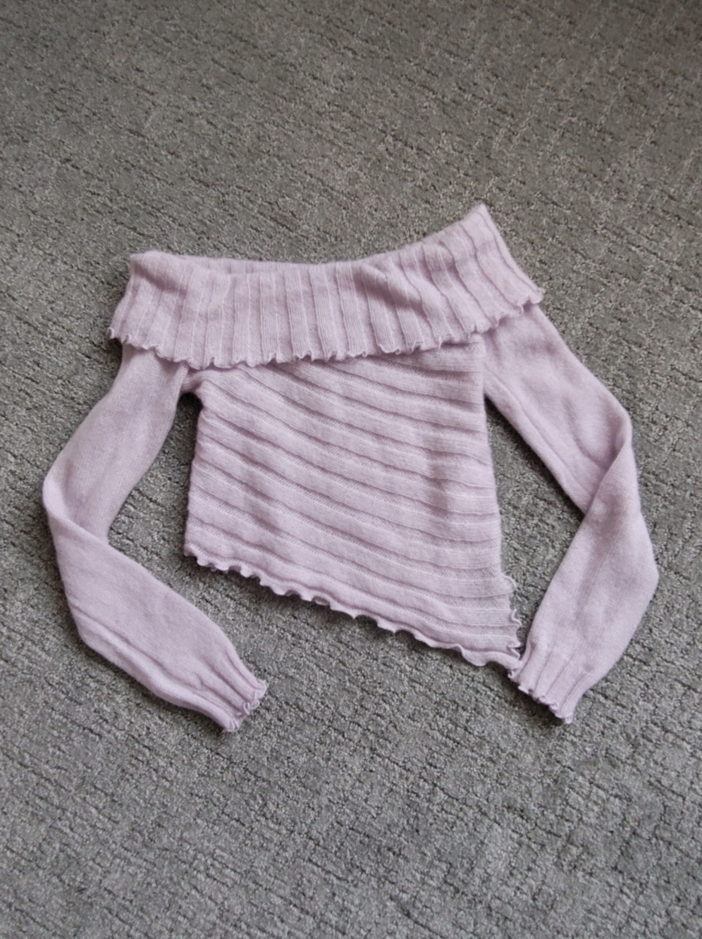 Lavender Off-the-Shoulder Sweater